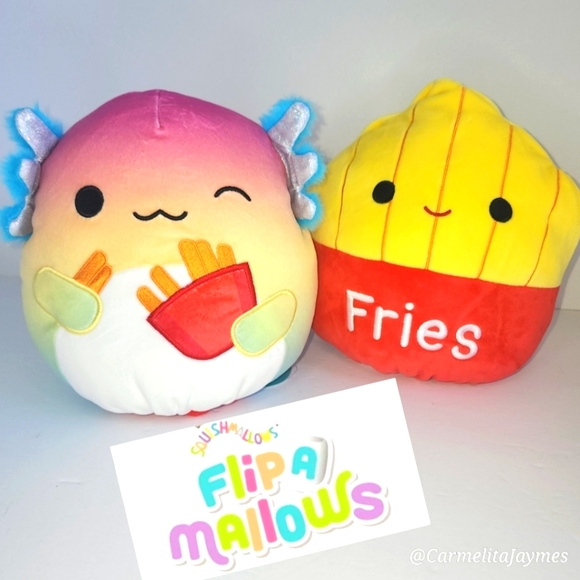 AIKA 🔁 FLOYD 🦎🍟 Axolotl & Fries Flip A Mallows Original Squishamallow ☆》NWT《☆ - Picture 1 of 13